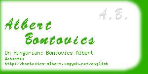 albert bontovics business card